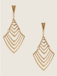 GUESS Gold-Tone Chevron Drop Earrings GUESS Gold-Tone Chevron Drop Earrings