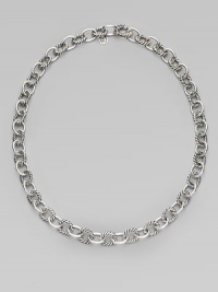 Alternating smooth and cable links create a necklace that's both classic and of-the-moment with true Yurman style. Sterling silver Length, about 17¼ Spring ring clasp Imported