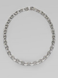Alternating smooth and cable links create a necklace that's both classic and of-the-moment with true Yurman style. Sterling silver Length, about 17¼ Spring ring clasp Imported Alternating smooth and cable links create a necklace that's both classic and of-the-moment with true Yurman style. Sterling silver Length, about 17¼ Spring ring clasp Imported