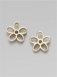Charming daisies have cutout center and peek-a-boo petal designs. Palladium and rhodium plated Sterling silver posts Diameter, about ½ Post back Imported Charming daisies have cutout center and peek-a-boo petal designs. Palladium and rhodium plated Sterling silver posts Diameter, about ½ Post back Imported