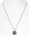 Inject some serious edge into your jewel box with this caged pendant necklace from Low Luv by Erin Wasson, crafted for a tough-chic look from silver plated metal.