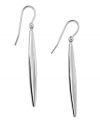 Flat and fashion-forward. This pair of earrings features elongated ovals for a look with substance. Crafted from sterling silver. Approximate drop: 2-1/4 inches.