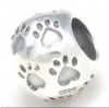 .925 Sterling Silver Engraved Puppy Dog Paw Print Charm