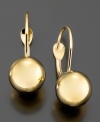 Round out your look with these versatile ball leverback earrings crafted in 14k gold. Approximate drop: 3/4 inch.
