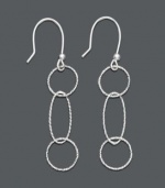 Macy's Sterling Silver Circular and Oval Linear Drop Earrings