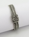 Sterling Silver Bali Braclet Three Strand 8 Inch