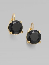 From the Kate Spade Collection. A faceted drop of glass for a classic look and feel.Glass 12K goldplated Length, about ¾ 14k gold filled leverbacks Imported From the Kate Spade Collection. A faceted drop of glass for a classic look and feel.Glass 12K goldplated Length, about ¾ 14k gold filled leverbacks Imported