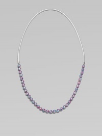 Colorful, painted glass beads compliment the supple metallic leather cord. Glass beadsLeather cordLength, about 43Slip-on styleImported Colorful, painted glass beads compliment the supple metallic leather cord. Glass beadsLeather cordLength, about 43Slip-on styleImported