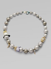 From the Lucite Collection. An elegant piece with hand-crafted floral lucite embellishments and Swarovski crystal accents. Pearlized shell beadsSwarovski crystalsGoldtoneHand-crafted luciteLength, about 1618k gold lobster clasp closureMade in USA From the Lucite Collection. An elegant piece with hand-crafted floral lucite embellishments and Swarovski crystal accents. Pearlized shell beadsSwarovski crystalsGoldtoneHand-crafted luciteLength, about 1618k gold lobster clasp closureMade in USA