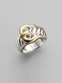 From the Buckle Collection. A cabled belt for your finger, this smart, sleek design is cast in sterling silver with a buckle of 18k gold. Sterling silver and 18k yellow gold Width, about ½ Made in USA From the Buckle Collection. A cabled belt for your finger, this smart, sleek design is cast in sterling silver with a buckle of 18k gold. Sterling silver and 18k yellow gold Width, about ½ Made in USA