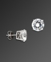 Get glamour without the guilt! CRISLU studs feature 8 carats of eye-popping cubic zirconia sparkle. Crafted in polished platinum over sterling silver.