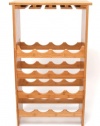 Lipper International Bamboo 3-Tier Wine Rack with Glass Hanger