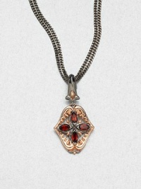 From the Les Dents de la Mer Collection. No longer ominous, the jagged shape of a shark's jaw becomes a glowing, golden frame for a filigree pendant hanging from a bold, blackened double chain.Rose goldplated sterling silver and black rhodium-plated sterling silverChain length, about 22Pendant length, about 1¼Lobster claspImported From the Les Dents de la Mer Collection. No longer ominous, the jagged shape of a shark's jaw becomes a glowing, golden frame for a filigree pendant hanging from a bold, blackened double chain.Rose goldplated sterling silver and black rhodium-plated sterling silverChain length, about 22Pendant length, about 1¼Lobster claspImported