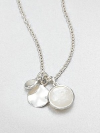 A set of three graduated pendants in faceted mother-of-pearl and sleek sterling silver on a link chain. Mother-of-pearlSterling silverLength, about 16 to 18 adjustable Lobster clasp closureImported A set of three graduated pendants in faceted mother-of-pearl and sleek sterling silver on a link chain. Mother-of-pearlSterling silverLength, about 16 to 18 adjustable Lobster clasp closureImported