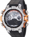 Armitron Men's 40/8251ORG Round Metalized Orange Accented Digital Sport Watch