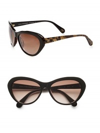 These retro-inspired, acetate frames feature modern geometric temples. Available in black with smoke gradient lens or chocolate with brown gradient lens. Logo temples100% UV protectionImported These retro-inspired, acetate frames feature modern geometric temples. Available in black with smoke gradient lens or chocolate with brown gradient lens. Logo temples100% UV protectionImported