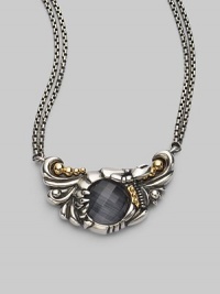 From the Jewels Verne Collection. A beautiful, abstract ocean creature in sterling silver with a grey cat's eye center stone.Grey cat's eye Sterling silver Goldplated Length, about 17 Pendant width, about 1½ Lobster clasp Imported From the Jewels Verne Collection. A beautiful, abstract ocean creature in sterling silver with a grey cat's eye center stone.Grey cat's eye Sterling silver Goldplated Length, about 17 Pendant width, about 1½ Lobster clasp Imported