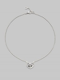 From the Love Britt Collection. Interlocking G heart pendant is front and center along a simple bead chain.Sterling silver Length, about 14 with 1 extender Width of pendant, about ¾ Lobster clasp closure Made in Italy From the Love Britt Collection. Interlocking G heart pendant is front and center along a simple bead chain.Sterling silver Length, about 14 with 1 extender Width of pendant, about ¾ Lobster clasp closure Made in Italy