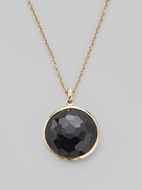 From the Lollipop Collection. A richly faceted onyx drop set in 18k yellow gold, dangling from a delicate gold chain. Black onyx 18k yellow gold Chain adjusts from about 16 to 18 Pendant diameter, about ¾ Spring ring clasp Imported From the Lollipop Collection. A richly faceted onyx drop set in 18k yellow gold, dangling from a delicate gold chain. Black onyx 18k yellow gold Chain adjusts from about 16 to 18 Pendant diameter, about ¾ Spring ring clasp Imported