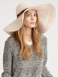 A breezy woven straw design, crafted in a chic wide-brim silhouette.Polyester/cottonMade in USA A breezy woven straw design, crafted in a chic wide-brim silhouette.Polyester/cottonMade in USA