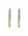 Effy Jewlery Yellow Gold Diamond Hoop Earrings, .16 TCW