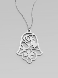 A charming, sterling silver pendant of lucky symbols with diamond accents on a link chain. Sterling silverDiamonds, 0.6 tcwLength, about 30Pendant size, about 2Lobster clasp closureMade in USA A charming, sterling silver pendant of lucky symbols with diamond accents on a link chain. Sterling silverDiamonds, 0.6 tcwLength, about 30Pendant size, about 2Lobster clasp closureMade in USA