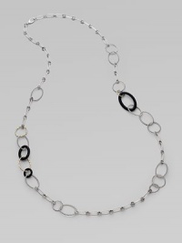 From the Mobile Collection. Multiple sterling silver links with 18K yellow gold and black onyx accents.Black onyx 18k yellow gold & sterling silver Length, about 42 Lobster clasp Imported From the Mobile Collection. Multiple sterling silver links with 18K yellow gold and black onyx accents.Black onyx 18k yellow gold & sterling silver Length, about 42 Lobster clasp Imported