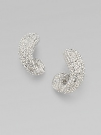 A beautifully, curvy design encrusted in sparkling crystals for a refined look. Rhodium plated brassCrystalsLength, about 1 Post backImported A beautifully, curvy design encrusted in sparkling crystals for a refined look. Rhodium plated brassCrystalsLength, about 1 Post backImported