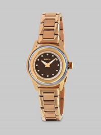 From the Orchestra Collection. A classic style in a modern rose gold color with dazzling Swarovski crystal markers. Quartz movementWater resistant to 10 ATMRound rose goldtone ion-plated stainless steel case, 28mm (1.1) Multi-layered bezelBrown dialSwarovski crystal markersRose goldtone ion-plated stainless steel link braceletImported From the Orchestra Collection. A classic style in a modern rose gold color with dazzling Swarovski crystal markers. Quartz movementWater resistant to 10 ATMRound rose goldtone ion-plated stainless steel case, 28mm (1.1) Multi-layered bezelBrown dialSwarovski crystal markersRose goldtone ion-plated stainless steel link braceletImported