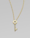 From the Tiny Treasures Collection. The key to your heart's desire, artfully crafted in polished 18k gold, hangs elegantly from an oval link chain. 18k yellow gold Chain length, about 18 Pendant length, about ¾ Lobster clasp Made in Italy