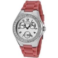 Invicta Women's 1642 Angel Crystal Accented White Dial Pink Silicone Watch Invicta Women's 1642 Angel Crystal Accented White Dial Pink Silicone Watch