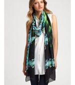 A brilliant, crystalized print adorns a plush silk scarf for can't-miss style.SilkAbout 28 X 110Dry cleanMade in Italy