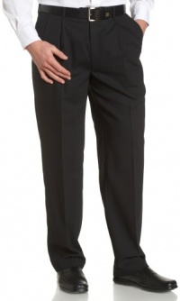 Louis Raphael LUXE Men's Washable 100% Wool Solid Pleated Hidden Extension Dress Pant,Black,32x32 Louis Raphael LUXE Men's Washable 100% Wool Solid Pleated Hidden Extension Dress Pant,Black,32x32