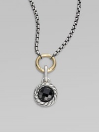 A richly faceted black onyx in a graceful cable frame makes an elegant addition to your own necklace or bracelet. Black onyx Sterling silver Diameter, about ½ Spring clip clasp Made in USA Please note: Necklace sold separately. A richly faceted black onyx in a graceful cable frame makes an elegant addition to your own necklace or bracelet. Black onyx Sterling silver Diameter, about ½ Spring clip clasp Made in USA Please note: Necklace sold separately.