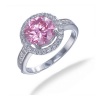 2.50 CT Pink and White CZ Ring in Sterling Silver (Available in Sizes 5 - 9)