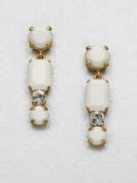 Dazzling, linked crystals with faceted stones in an elegant drop design. CopperCrystalsPolyesterLength, about 1.57Post backMade in Italy Dazzling, linked crystals with faceted stones in an elegant drop design. CopperCrystalsPolyesterLength, about 1.57Post backMade in Italy