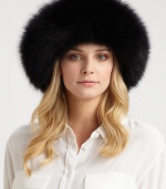 Sumptuous fox fur is paired with a plush suede crown to create a splendid topper.Dyed fox fur28 circumferenceOne size fits mostSpecialist dry cleanMade in the USAFur origin: Finland