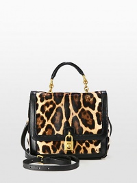 An elegant frame with luxurious leopard-print haircalf and supple leather trim.Leather top handle, 2½ dropDetachable adjustable leather shoulder strap, 21-24 dropTurnlock flap closureTwo inner compartmentsOne inside zip pocketCotton lining9W X 8H X 3DMade in Italy An elegant frame with luxurious leopard-print haircalf and supple leather trim.Leather top handle, 2½ dropDetachable adjustable leather shoulder strap, 21-24 dropTurnlock flap closureTwo inner compartmentsOne inside zip pocketCotton lining9W X 8H X 3DMade in Italy