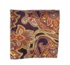 100% Silk Woven Eggplant Sprouting Paisley Pocket Square