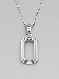 Dog tag inspired design in fine sterling silver.SilverAdjustable link chain, 22 to 24Lobster claspImported Dog tag inspired design in fine sterling silver.SilverAdjustable link chain, 22 to 24Lobster claspImported
