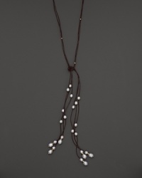 Freshwater pearls add rich luster to 14K yellow gold and leather. By Nancy B. Freshwater pearls add rich luster to 14K yellow gold and leather. By Nancy B.