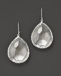From the Silver collection, single teardrop earrings with faceted clear quartz crystals. Designed by Ippolita. From the Silver collection, single teardrop earrings with faceted clear quartz crystals. Designed by Ippolita.