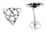 Sterling Silver Triquetra interlaced w/ Circle Celtic Knot Stud Earrings, 1/4 inch Sterling Silver Triquetra interlaced w/ Circle Celtic Knot Stud Earrings, 1/4 inch