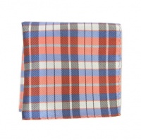 100% Silk Woven Coral Totally Tartan Plaid Pocket Square 100% Silk Woven Coral Totally Tartan Plaid Pocket Square