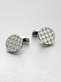 Circular detailing lends personalized style to a sartorial standard, set in sterling silver for a smooth, shiny finish .Sterling silverAbout ¾ diam.Imported Circular detailing lends personalized style to a sartorial standard, set in sterling silver for a smooth, shiny finish .Sterling silverAbout ¾ diam.Imported
