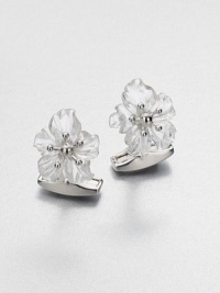 Sterling silver and quartz cuff links lend a delicate, floral accent to your tailored suiting for a touch of modern elegance.Silver/quartzAbout ¾ x ¾Made in the United Kingdom Sterling silver and quartz cuff links lend a delicate, floral accent to your tailored suiting for a touch of modern elegance.Silver/quartzAbout ¾ x ¾Made in the United Kingdom