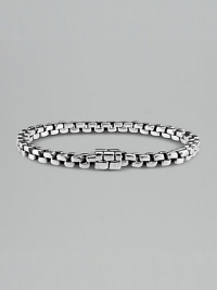 Sterling silver square link bracelet. Spring clasp 8½ long Handmade in Bali Sterling silver square link bracelet. Spring clasp 8½ long Handmade in Bali