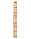 Change your watch with your outfit. Michele's link bracelet slips on the wrist to give day-to-day looks a golden touch.