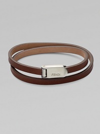 EXCLUSIVELY AT SAKS. A traditional wrap style of fine leather joined together by a logo-engraved metal clasp.Metal/leatherAbout 14 longMade in Italy EXCLUSIVELY AT SAKS. A traditional wrap style of fine leather joined together by a logo-engraved metal clasp.Metal/leatherAbout 14 longMade in Italy