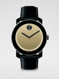 A modern, minimalist design with superior technology and functionality, complemented by a stainless steel case, metallic sheen dial and coated leather strap for a subtle, sophisticated finish.Round bezelQuartz movementWater resistant to 3ATMStainless steel case: 42mm(1.65)Leather strapImported A modern, minimalist design with superior technology and functionality, complemented by a stainless steel case, metallic sheen dial and coated leather strap for a subtle, sophisticated finish.Round bezelQuartz movementWater resistant to 3ATMStainless steel case: 42mm(1.65)Leather strapImported